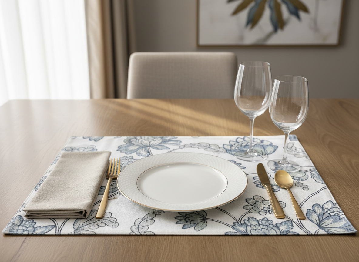 Indigo Vine Cotton Placemats - Set of 2