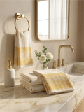 Saffron Stripe Hand Towels - Set of 2 - Premium Home Decor by Moraari