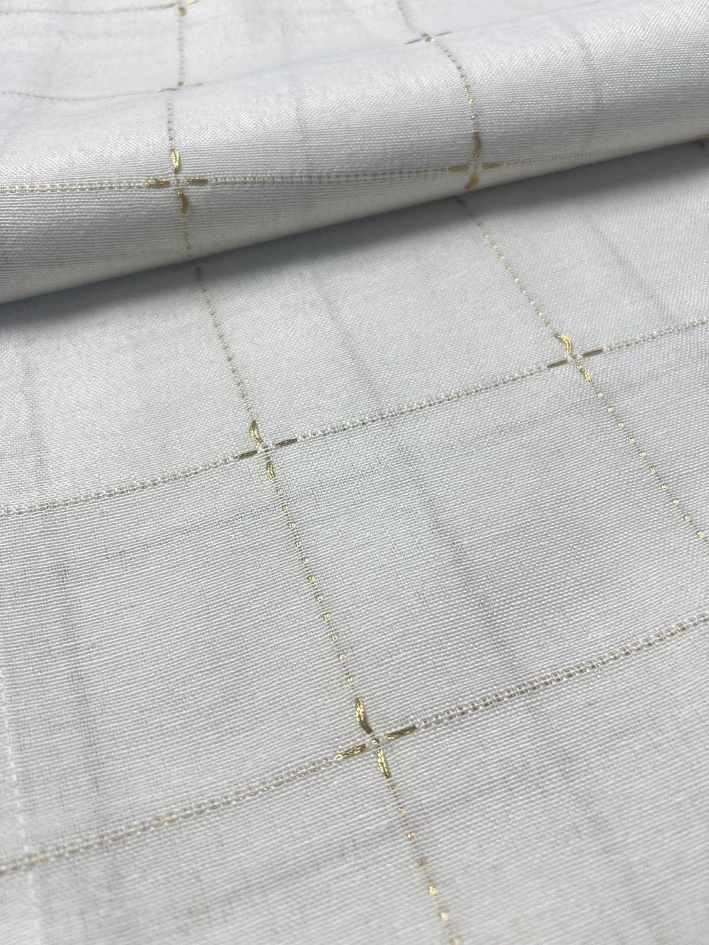 Rekhā Gold Stitch Table Cover - Premium Home Decor by Moraari