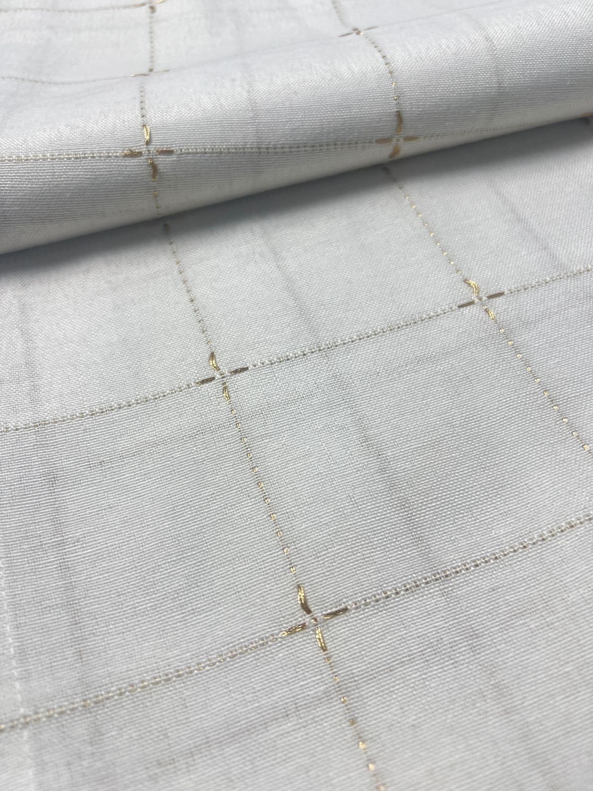 Rekhā Gold Stitch Table Cover - Premium Home Decor by Moraari