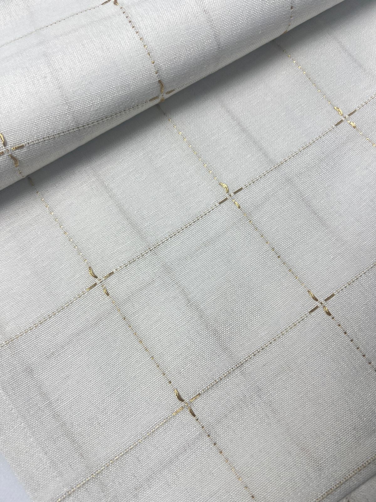 Rekhā Gold Stitch Table Cover - Premium Home Decor by Moraari