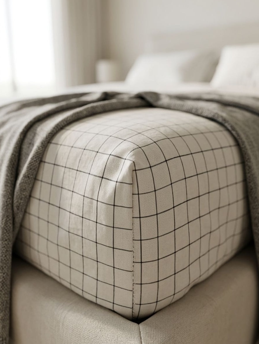 Monochrome Grid Bedsheet - King