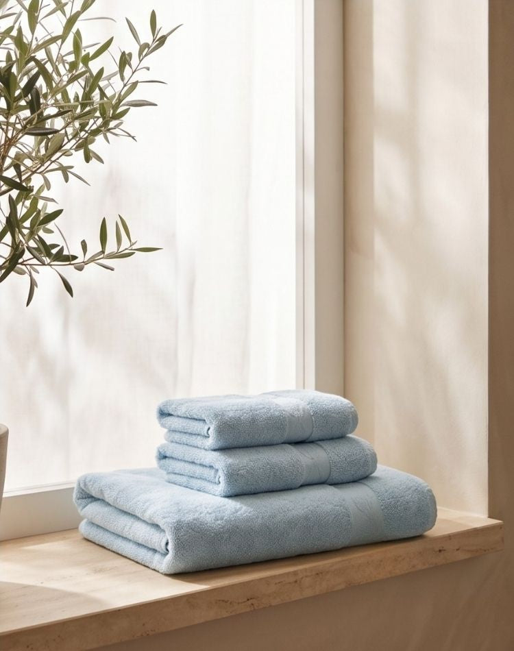 Zephyr Blue Towel Set - 1 Bath, 2 Hand