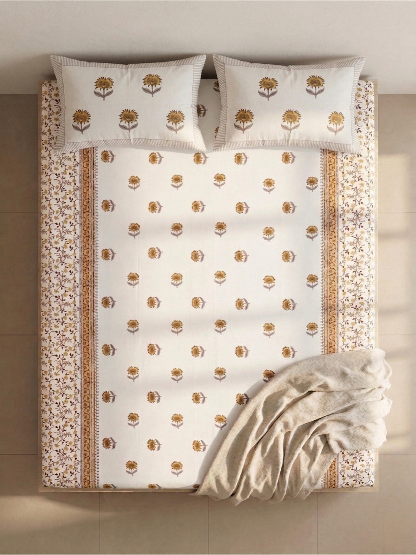 Gulbahar Cotton Percale Bedsheet - Premium Home Decor by Moraari