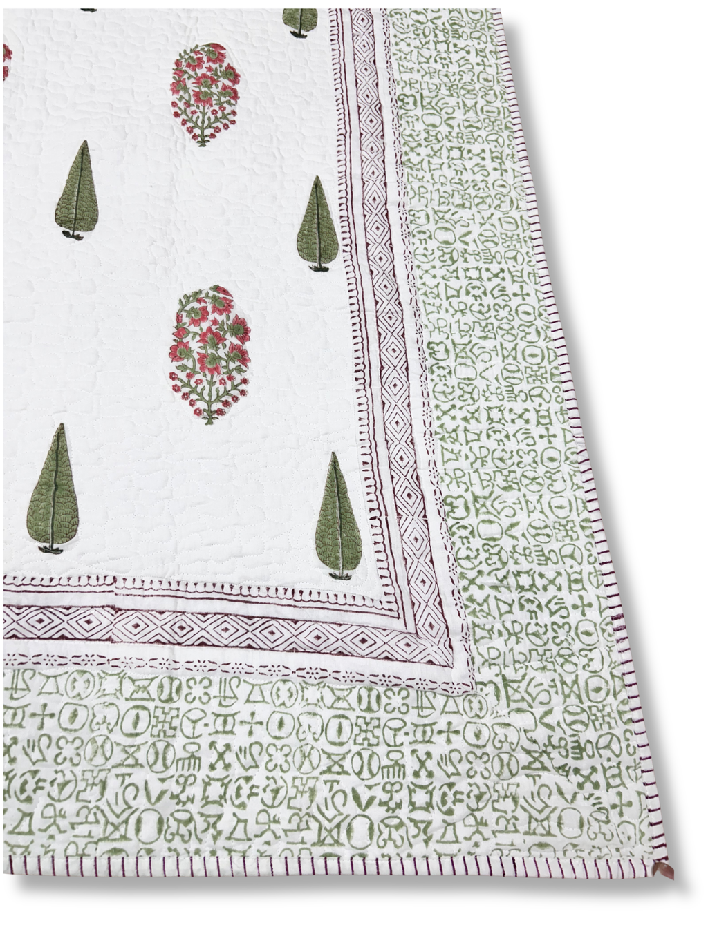 Gulnaar Cypress AC Quilt - Mulmul - Premium Home Decor by Moraari