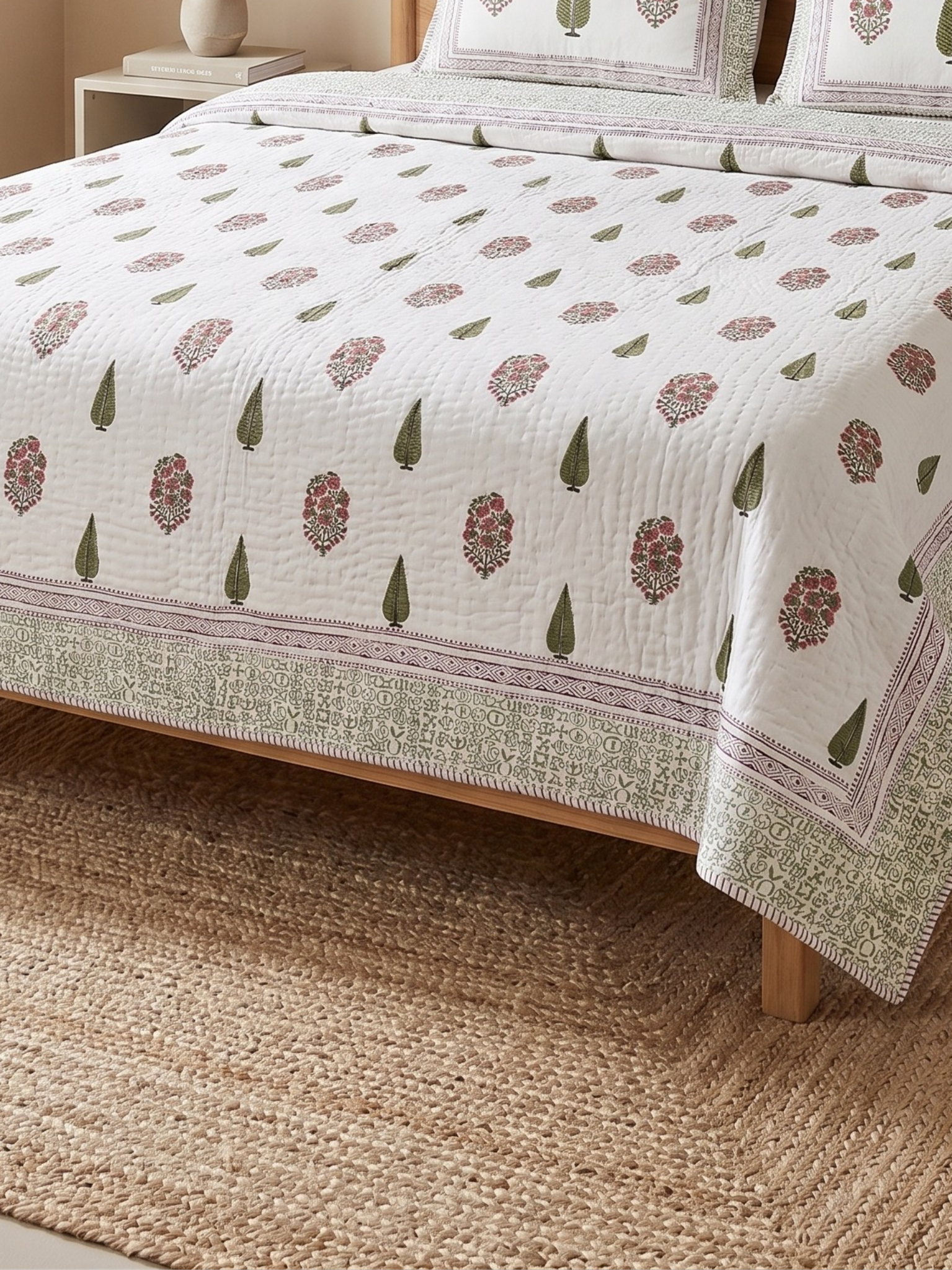 Gulnaar Cypress AC Quilt - Mulmul - Premium Home Decor by Moraari