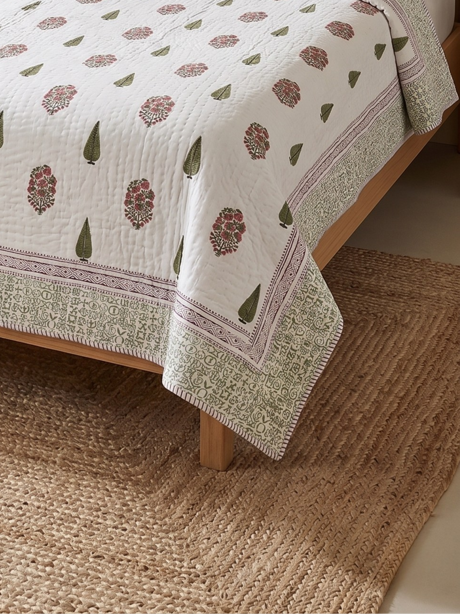Gulnaar Cypress AC Quilt - Mulmul - Premium Home Decor by Moraari