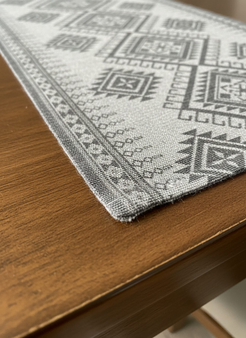 Nordic Geo Cotton Table Runner - Premium Home Decor by Moraari