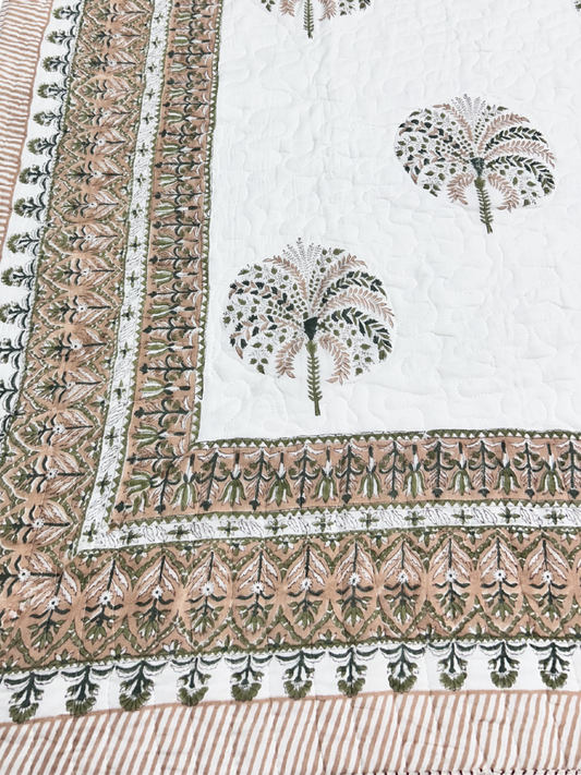 Taal Bagh Reversible AC Quilt - Mulmul - Premium Home Decor by Moraari