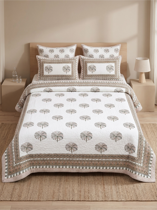 Taal Bagh Reversible AC Quilt - Mulmul - Premium Home Decor by Moraari