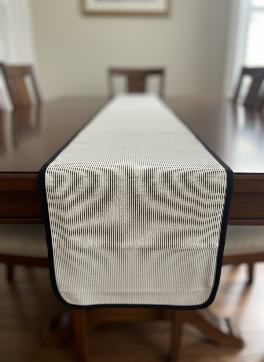 Pinstripe Frame Table Runner - Premium Home Decor by Moraari