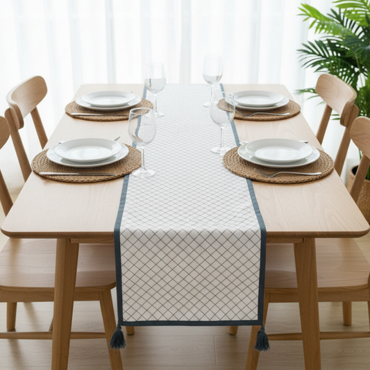Onyx Frame Quilted 6 Seater Table Runner - Premium Home Decor by Moraari