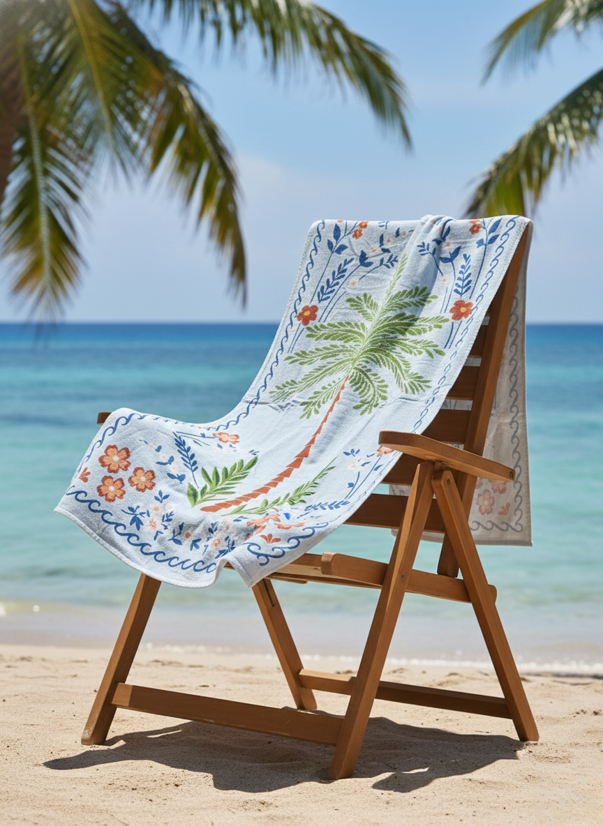 Tropical Shoreline Beach Towel - Premium Home Decor by Moraari
