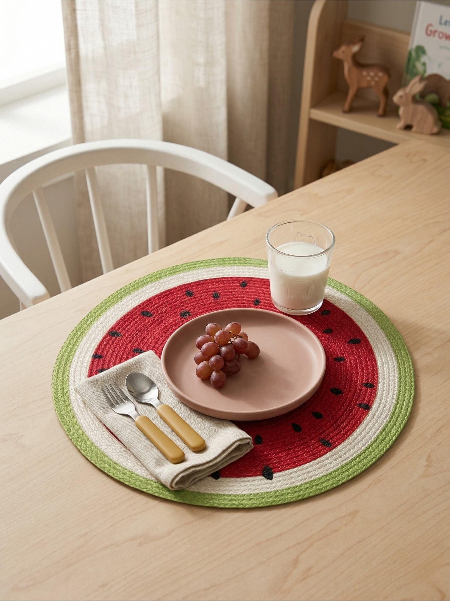 Watermelon Kids Round Placemat - Set of 2 - Premium Home Decor by Moraari