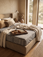 Urban Slate Geometric Bedsheet - Fitted - Double Bed