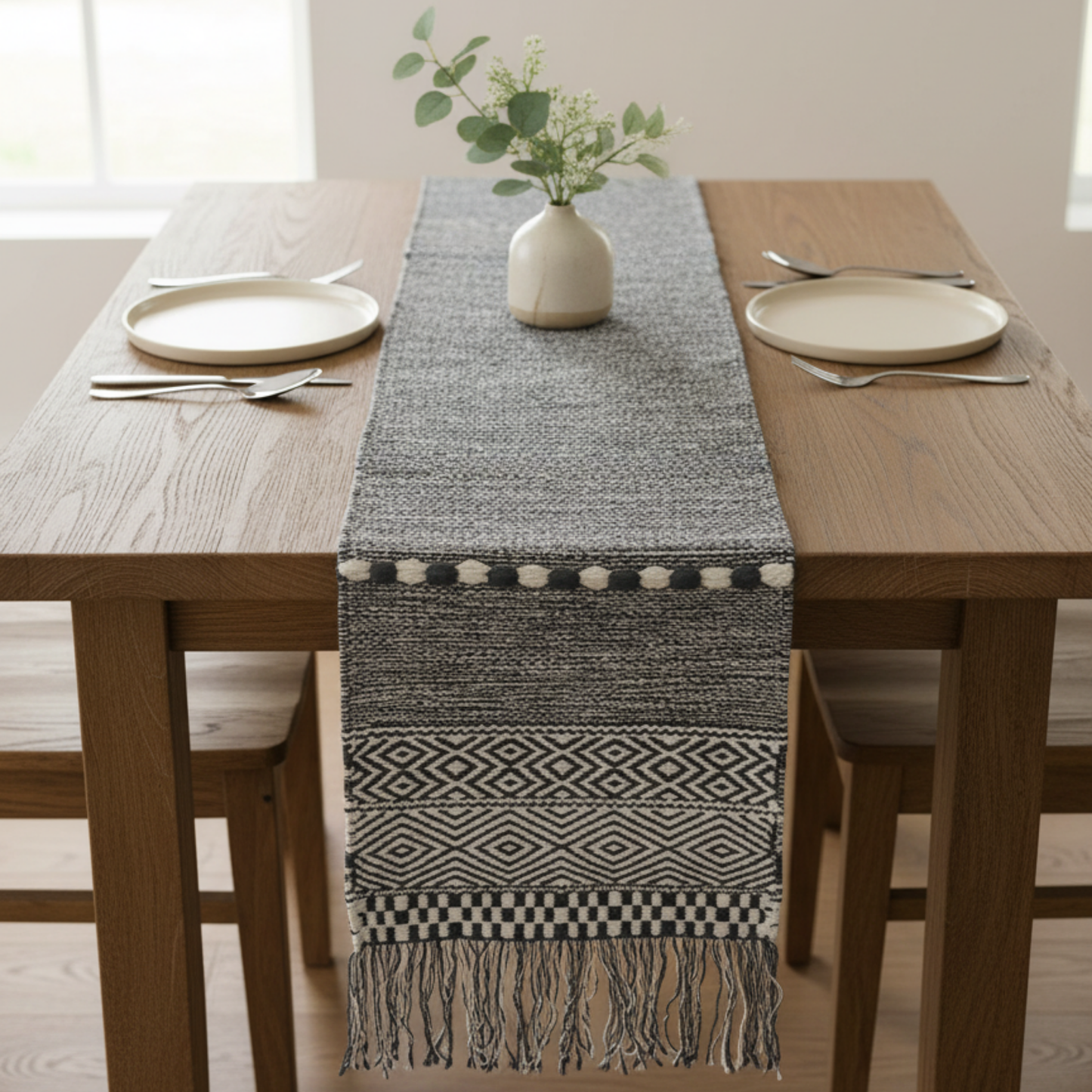 Monochrome Diamond 6 Seater Runner