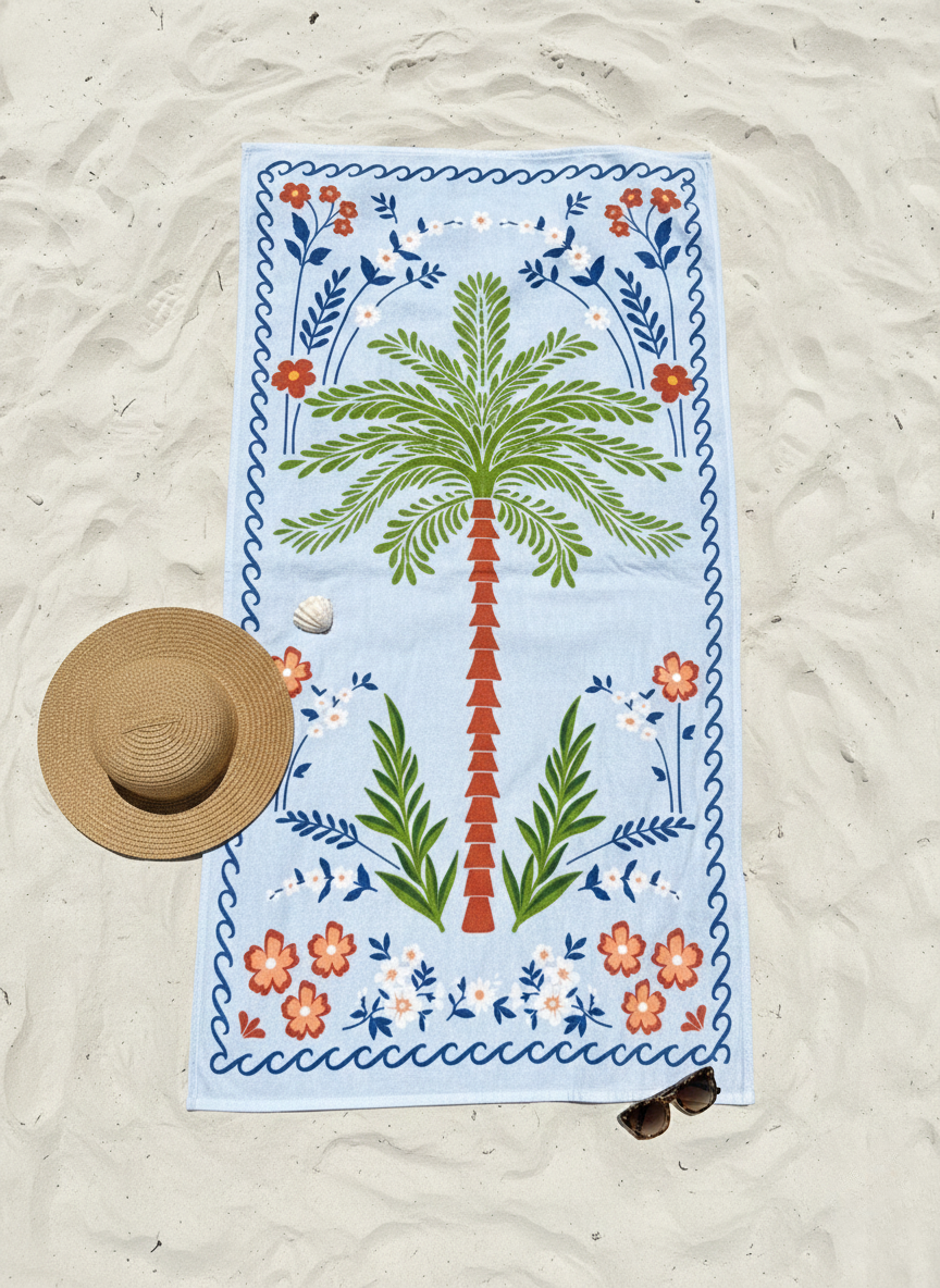 Tropical Shoreline Beach Towel - Premium Home Decor by Moraari