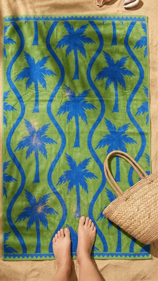 Coastal Palm Beach Towel - Premium Home Decor by Moraari