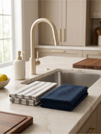 Indigo & Ivory Kitchen Towels - Set of 2 - Premium Home Decor by Moraari