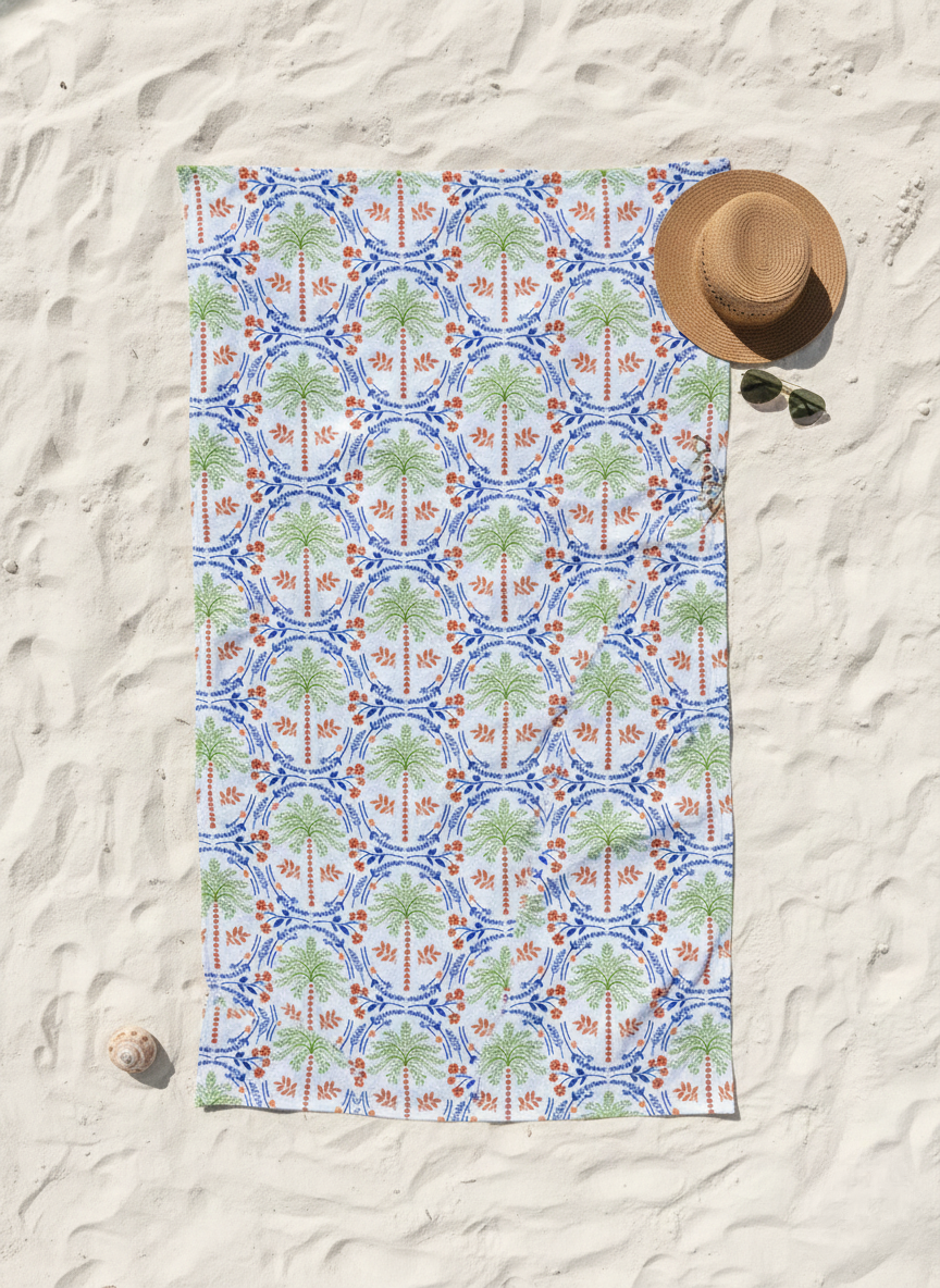 Island Palm Beach Towel - Premium Home Decor by Moraari