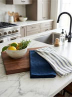 Indigo & Ivory Kitchen Towels - Set of 2 - Premium Home Decor by Moraari