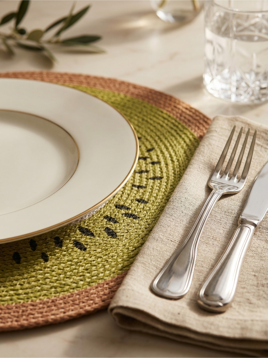 Kiwi Braided Round Placemat - Set of 2 - Premium Home Decor by Moraari