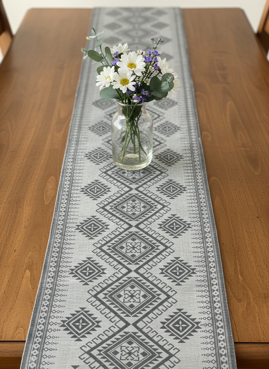 Nordic Geo Cotton Table Runner - Premium Home Decor by Moraari