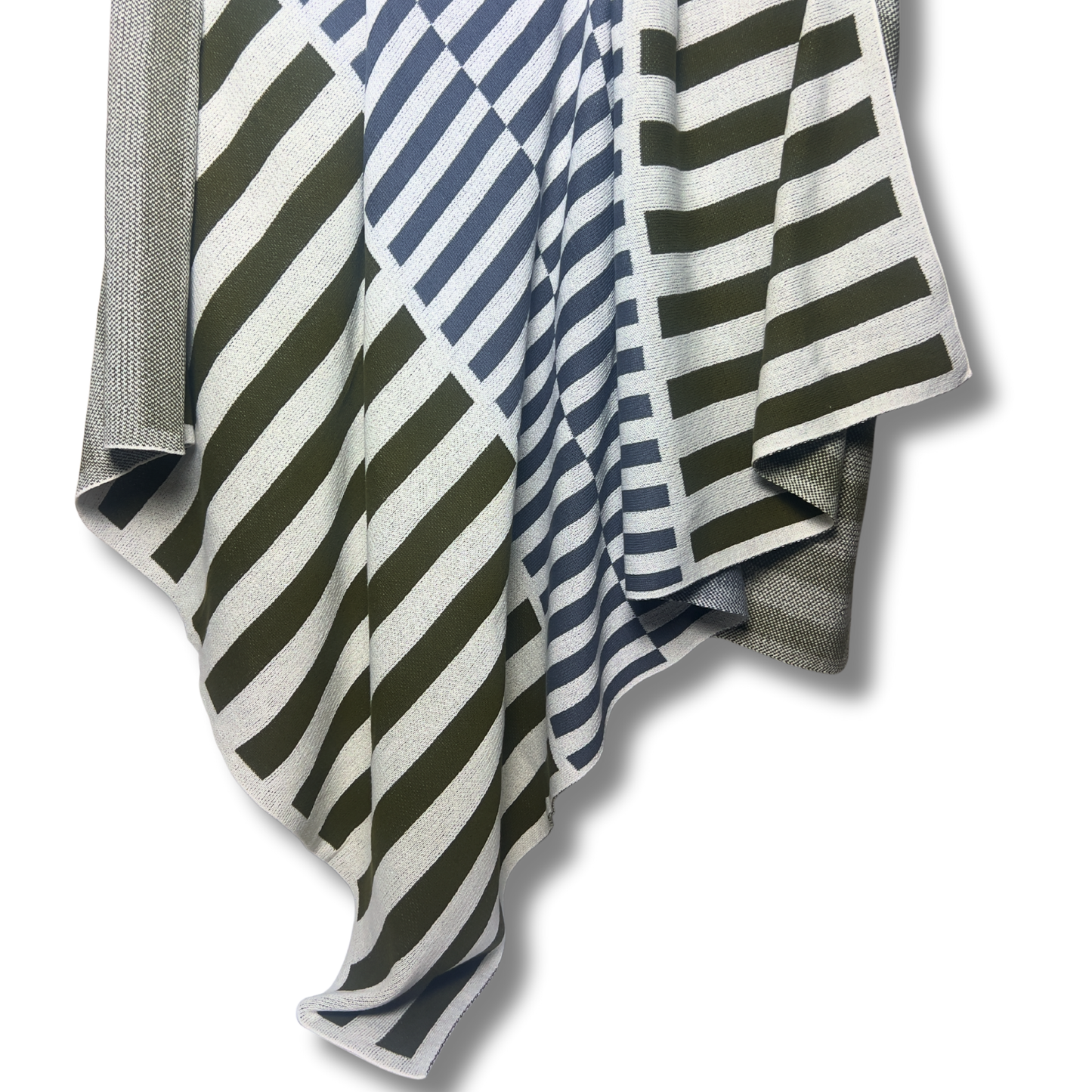 Olive & Slate Reversible Knitted Throw