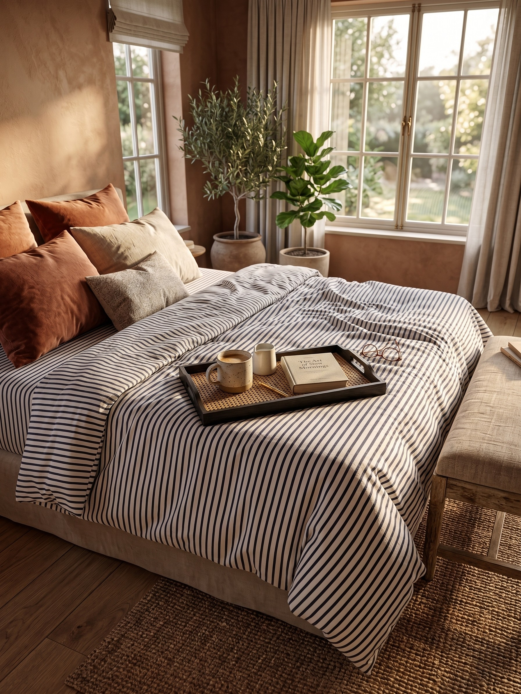 Caspian Nautical Stripe Bedsheet - 350 TC - King