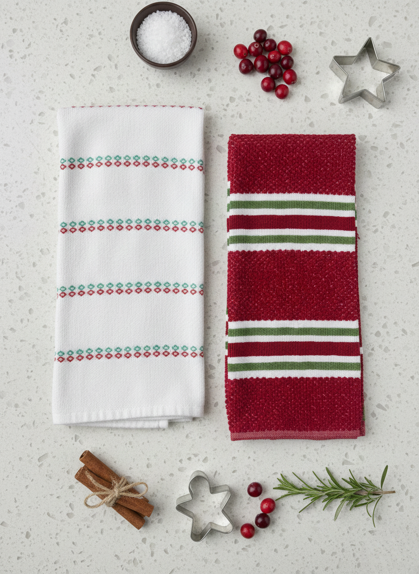 Festive Heritage Kitchen Towel - Set of 2 - Premium Home Decor by Moraari