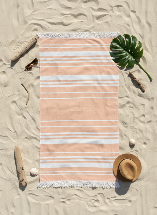 Peach Sands Fouta Beach Towel - Premium Home Decor by Moraari