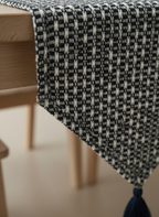 Monochrome Tassel Table Runner - Premium Home Decor by Moraari