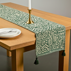 Sage Geometry Table Runner - Premium Home Decor by Moraari