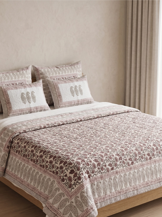 Gulaab Jaal AC Quilt - Mulmul - Premium Home Decor by Moraari