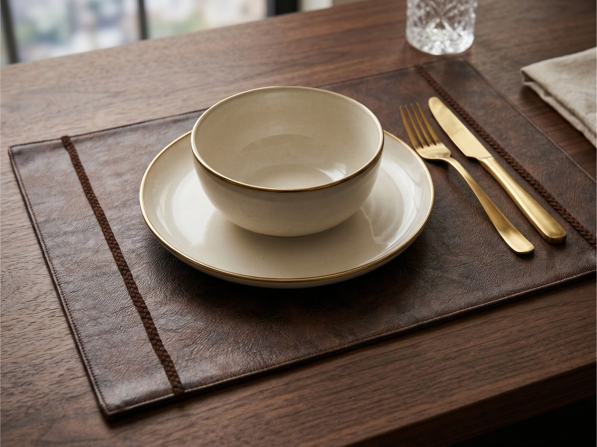 Veda Vegan Leather Placemat - Set of 2 - Premium Home Decor by Moraari