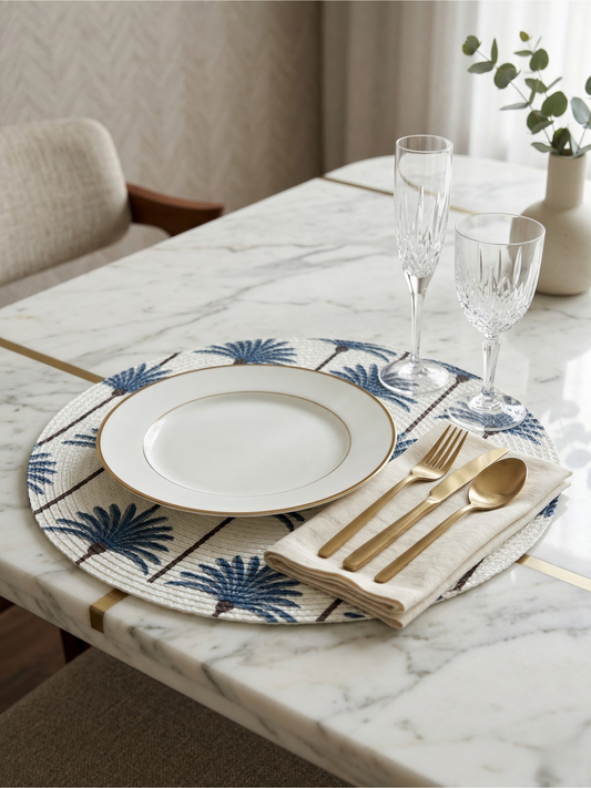 Palm Braided Round Placemat - Set of 2 - Premium Home Decor by Moraari