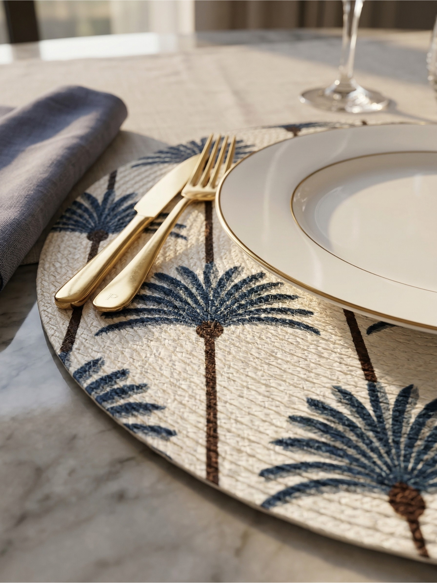 Palm Braided Round Placemat - Set of 2 - Premium Home Decor by Moraari