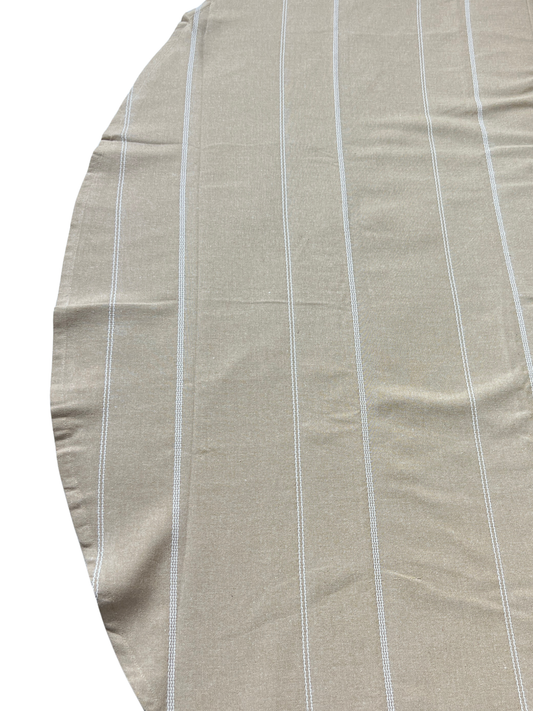 Beige Pinstripe Round Table Cover - Premium Home Decor by Moraari