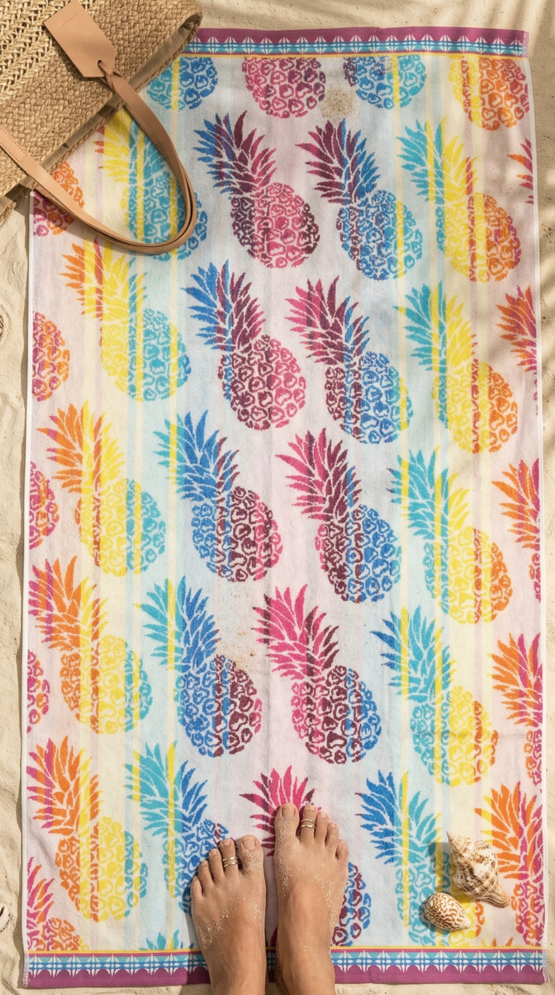 Ananas Jacquard Bath Towel - Premium Home Decor by Moraari