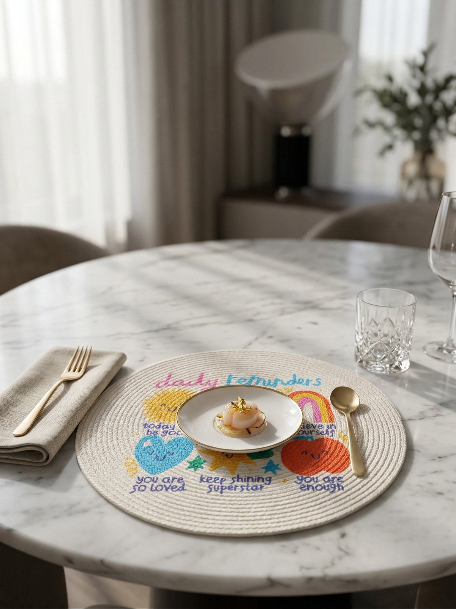 Little Reminders Braided Placemat - Set of 2 - Premium Home Decor by Moraari