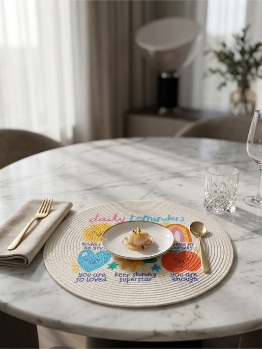 Little Reminders Braided Placemat - Set of 2 - Premium Home Decor by Moraari
