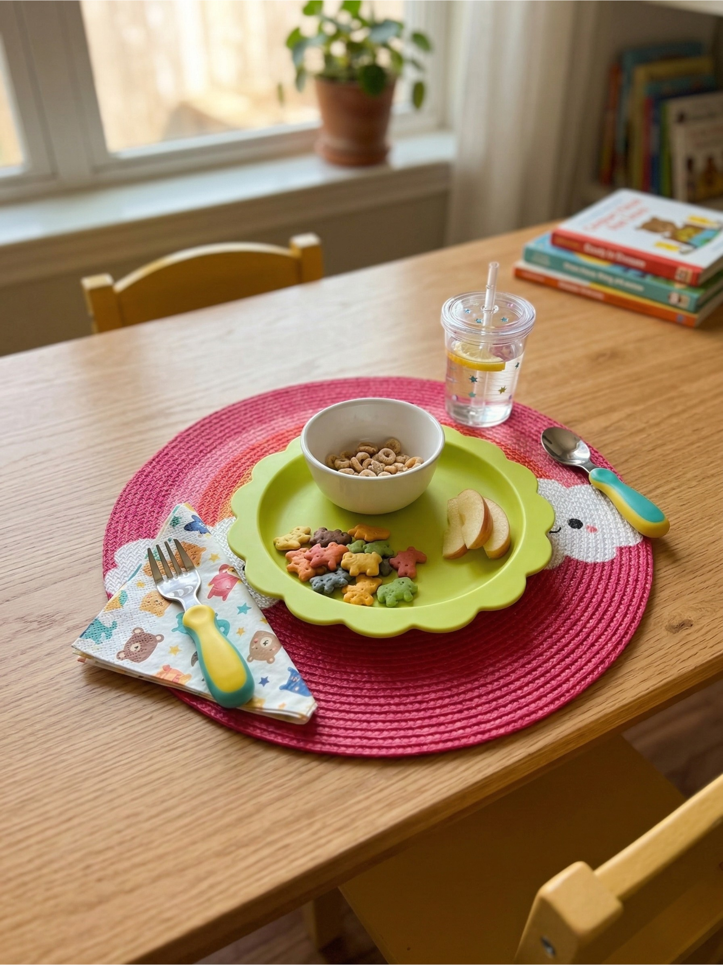 Rainbow Braided Kids Round Placemat - Set of 2 - Premium Home Decor by Moraari