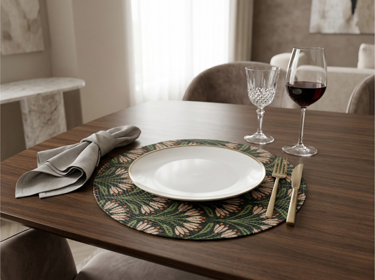 Forest Bloom Round Braided Placemat - Set of 2 - Premium Home Decor by Moraari
