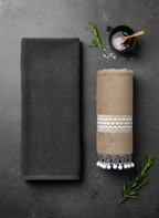 Bohemian Slate & Sand Hand Towel Set - Premium Home Decor by Moraari