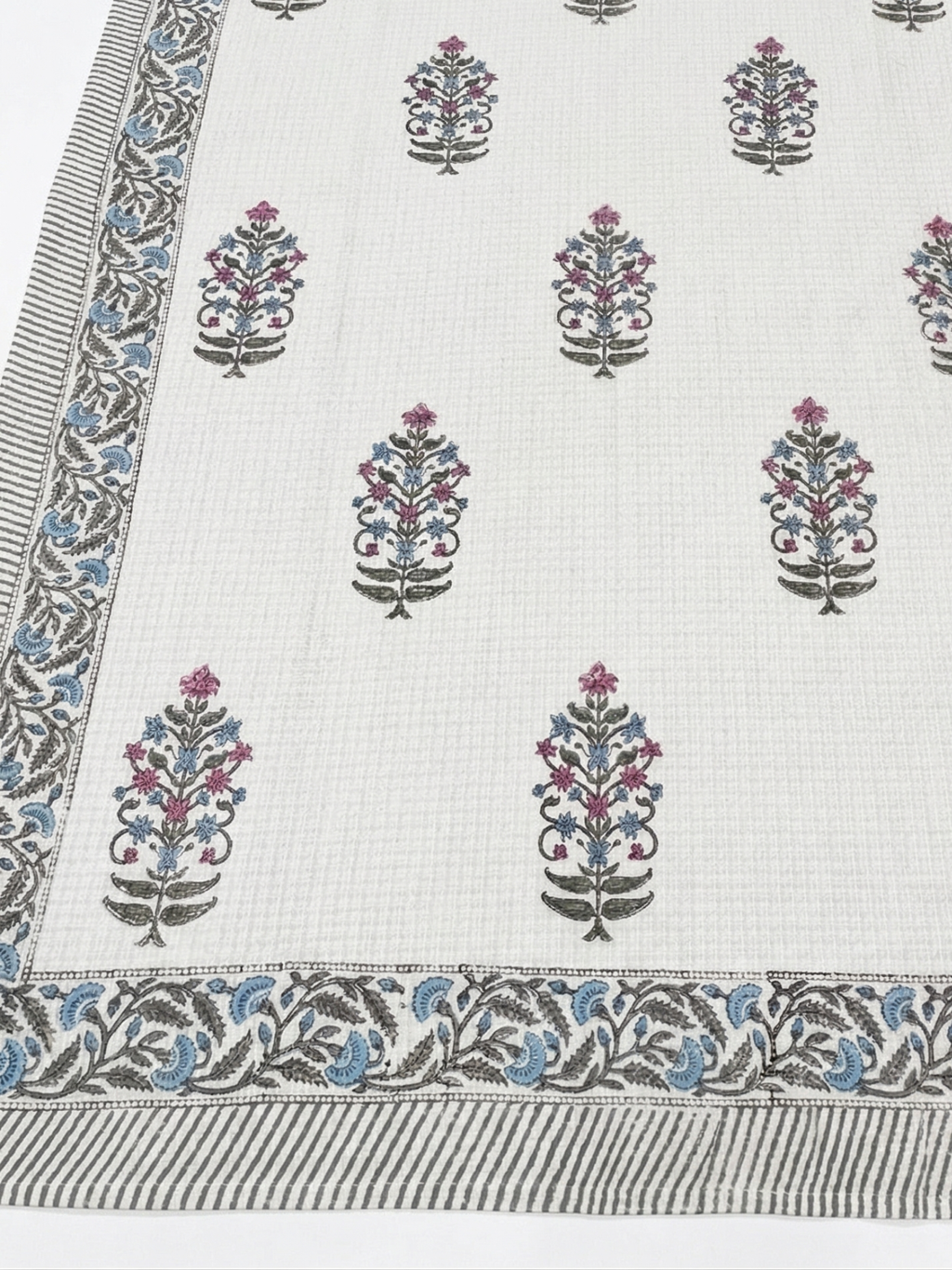 Blush & Blue Cotton Waffle Bedcover - Premium Home Decor by Moraari
