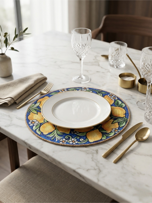 Citron Braided Round Placemat - Set of 2 - Premium Home Decor by Moraari