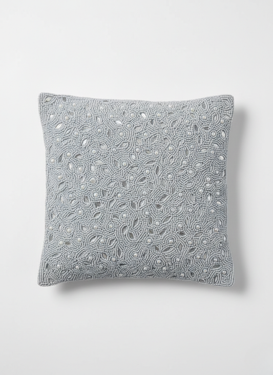 Moonlit Seed-Bead Cushion Cover - Premium Home Decor by Moraari