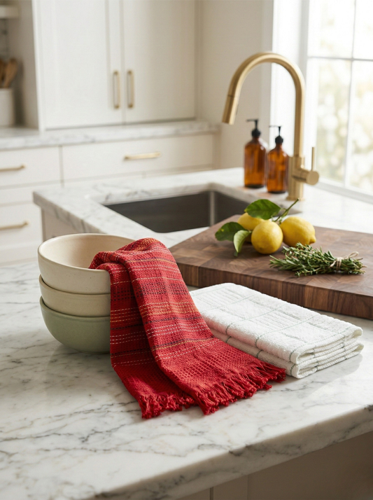 Bistro Check Kitchen Towels - Set of 2 - Premium Home Decor by Moraari