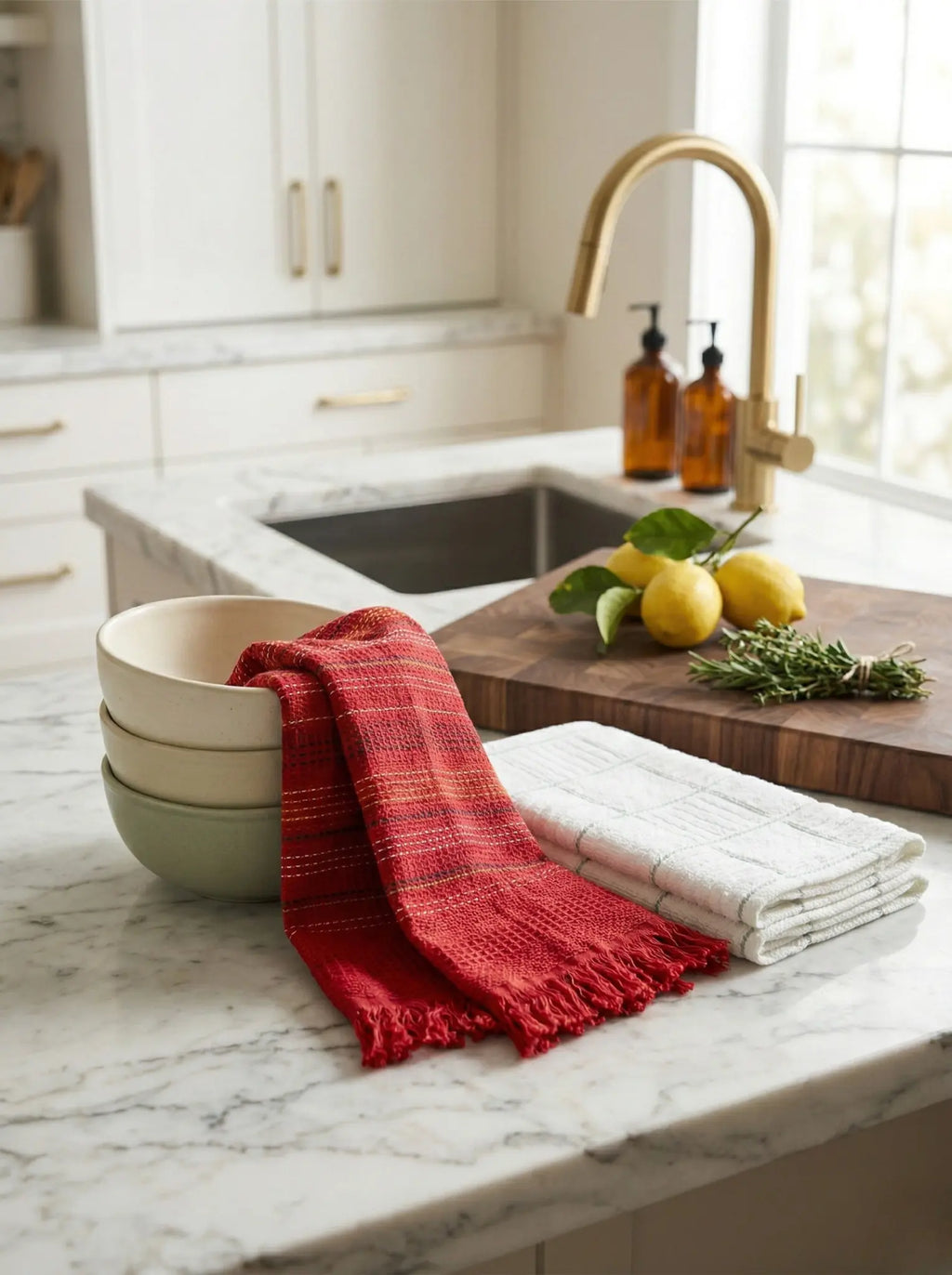 Bistro Check Kitchen Towels - Set of 2