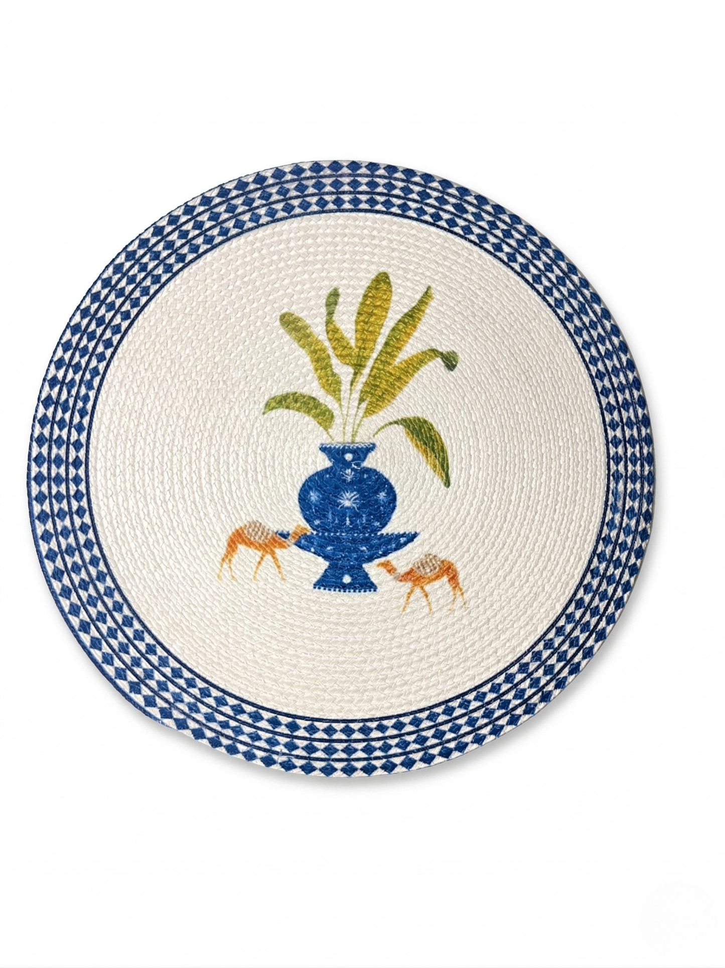 Sahara Azure Braided Round Placemat - Set of 2 - Premium Home Decor by Moraari